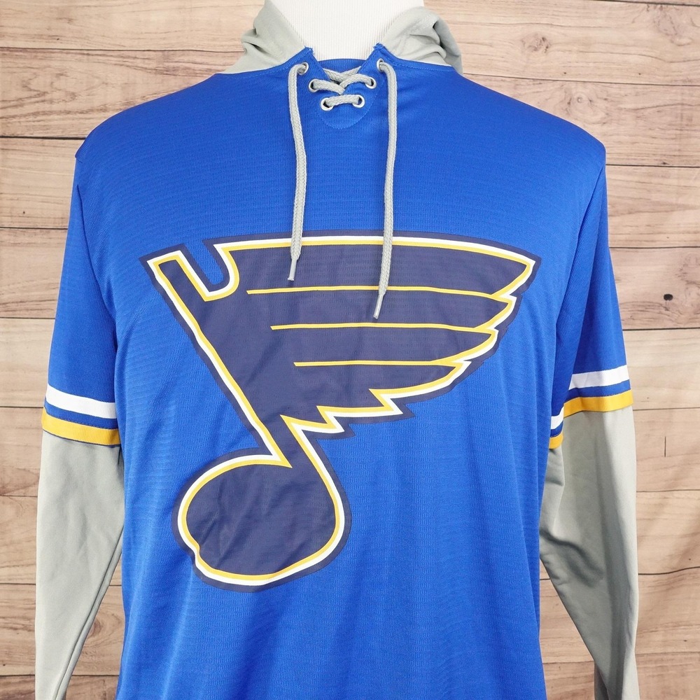 St Louis Blues Hoodie M Blue Hockey Lace Up Success Brands SGA Giveaway
